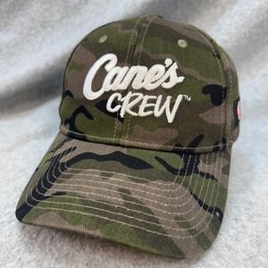 Cane's Crew Mens Camo Raising Cane's Hat One Love Adjustable Strapback OSFM